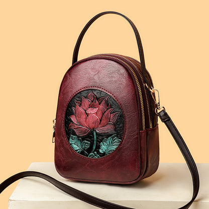 Künstlerisch Floral Prägung Handtasche