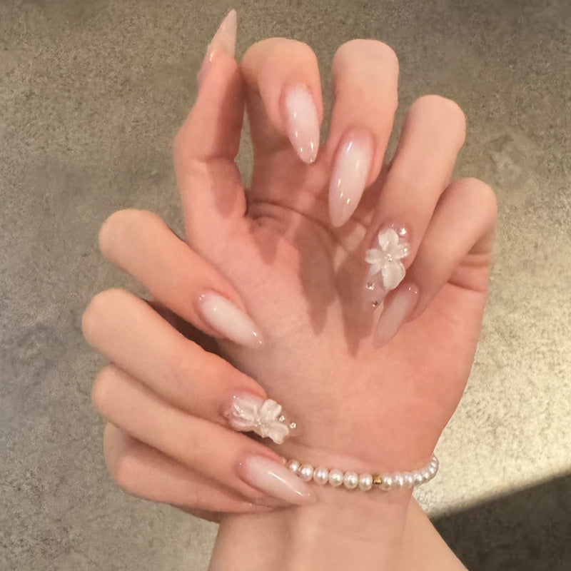 Premium Florale Verzierter Stiletto Nagelset Brehn