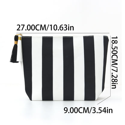 Kosmetiktasche mit Raffiniertem Streifenmuster Brehn