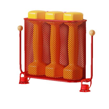 Wandmontierter Mesh-Badezimmer-Aufbewahrungskorb mit Doppelhaken und integriertem Griff