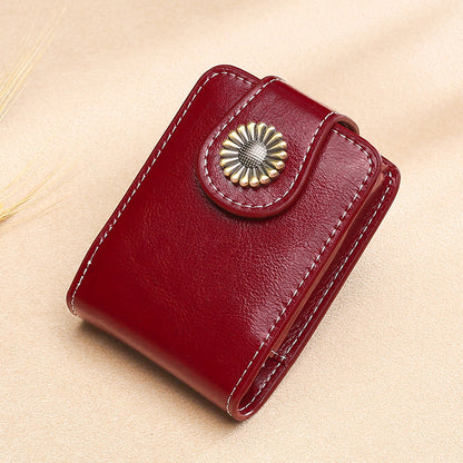 Vintage Leder Knopf Münztäschchen Brehn