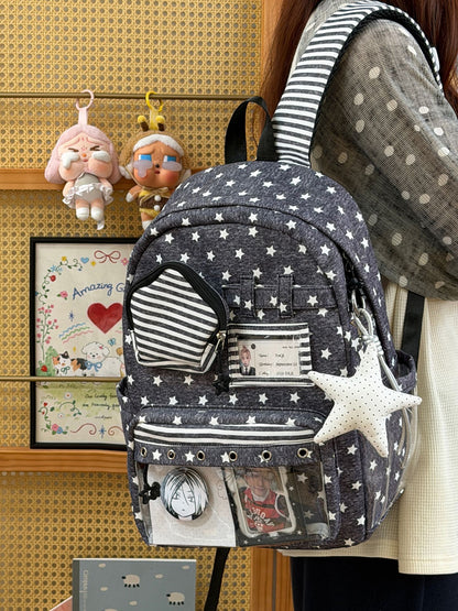 Stilvoller Mehrfach-Taschen Klar-Panel Rucksack Brehn
