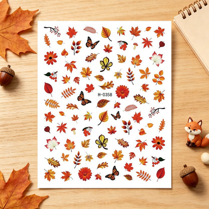 Herbst-Themen Nagelkunst Aufkleber