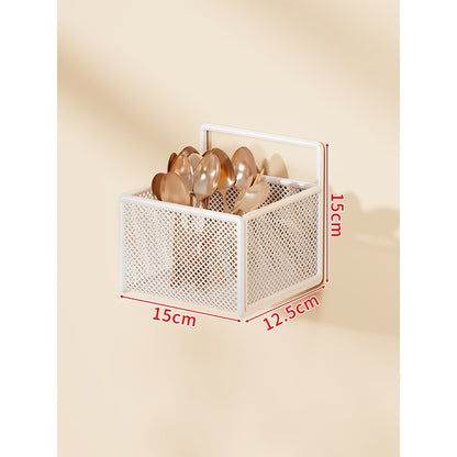 Wandmontierter Mesh Besteckhalter mit Haken zum Aufhängen