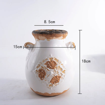 Elegante Keramikvase mit Ziermuster Brehn