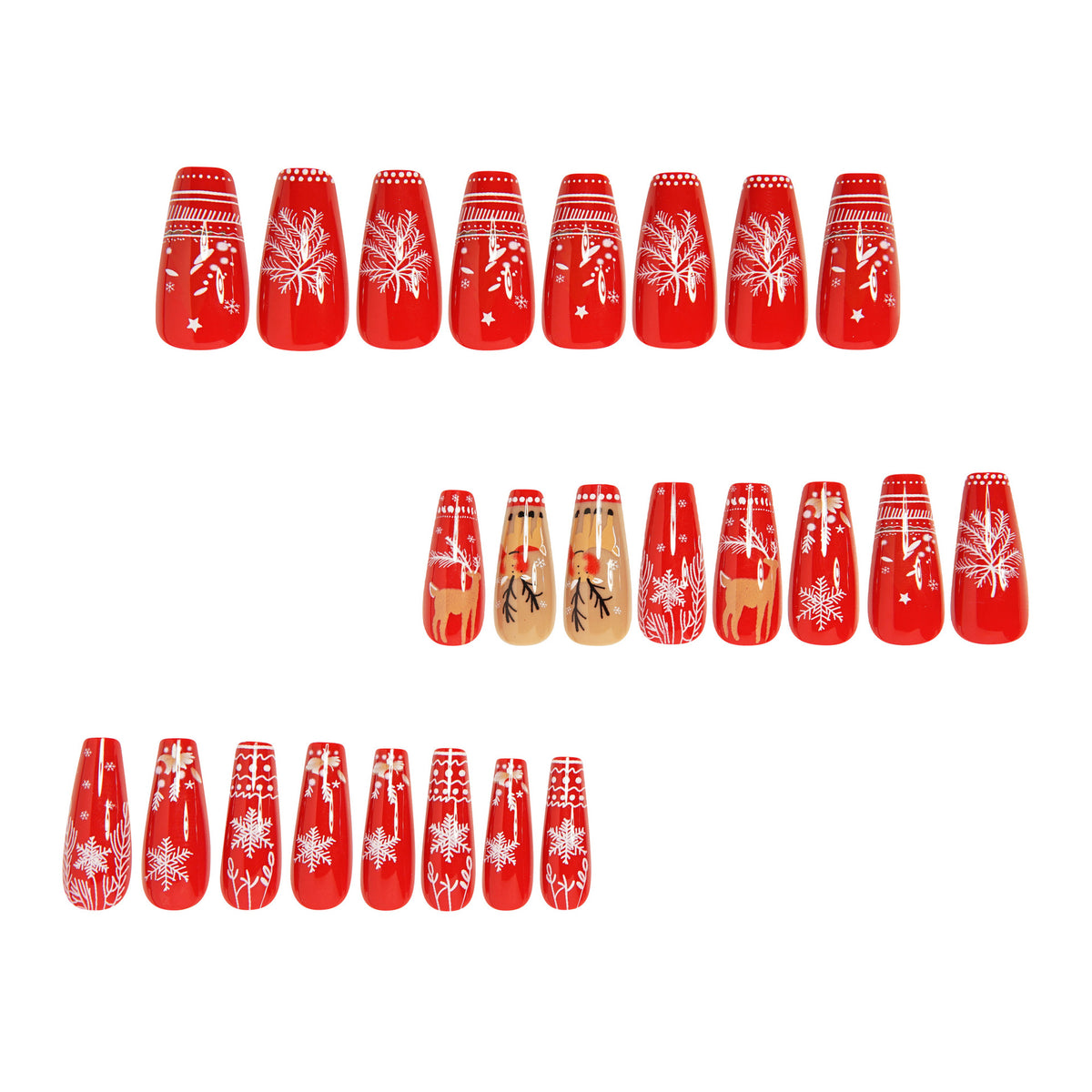 Festliche Feiertags-Themen Press-On Nagelkunst Brehn