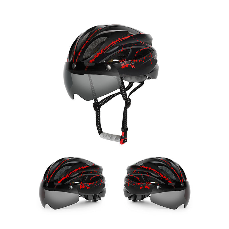 Aerodynamischer Fahrradhelm mit integriertem Visier Brehn