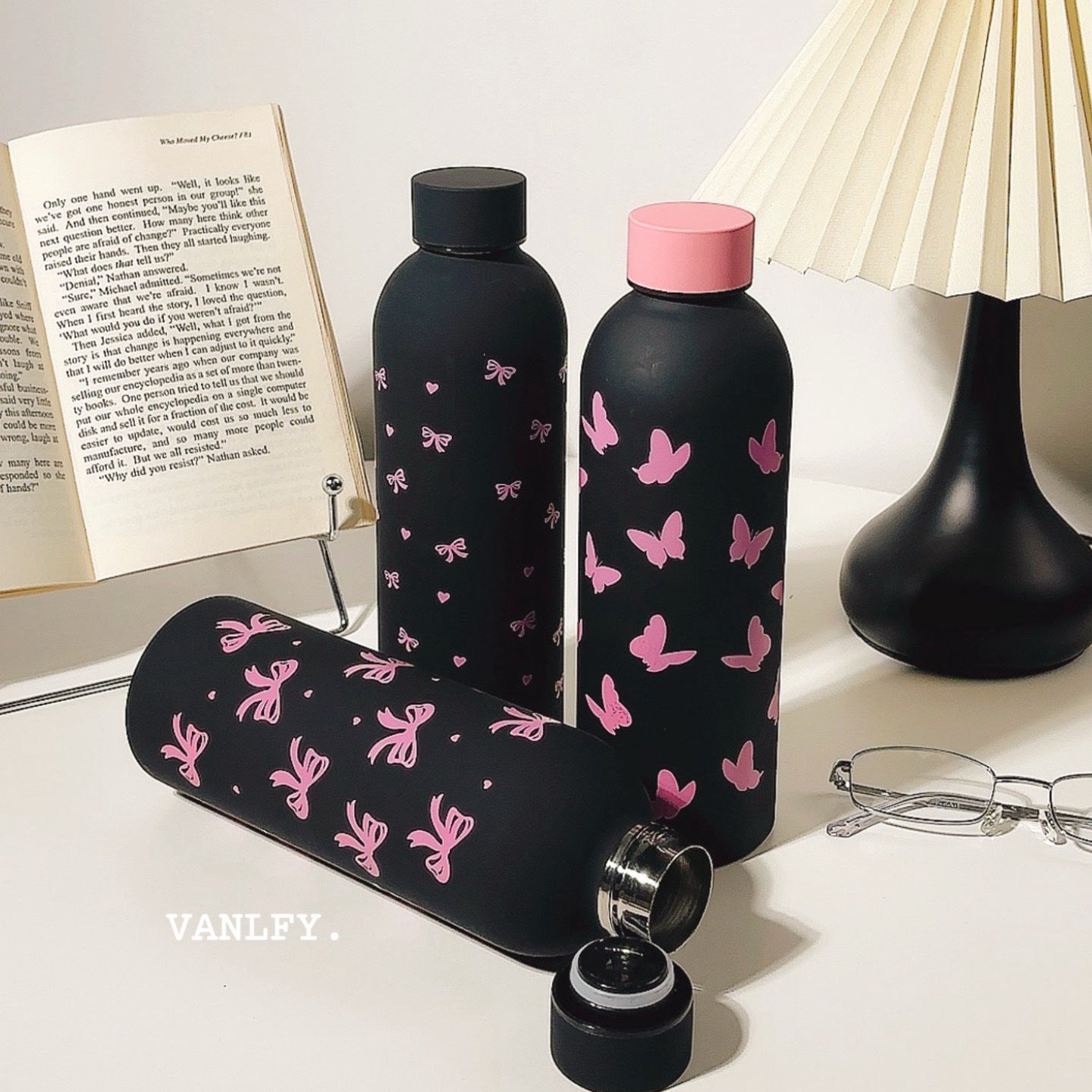 Damen Isolier-Trinkflasche mit kreativem Schleifenmotiv Brehn