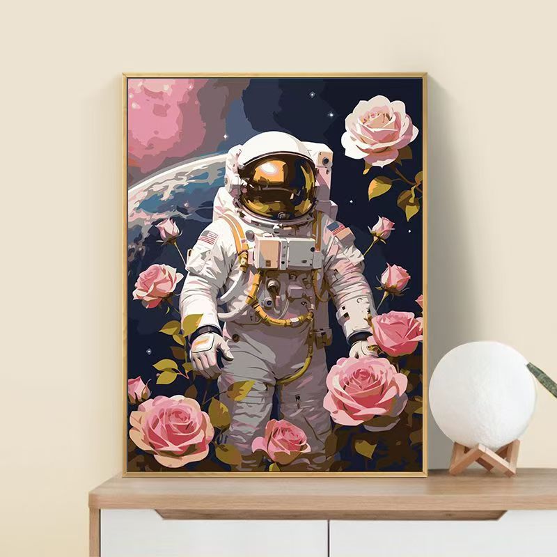 Astronaut Blumen Kunst Druck Brehn