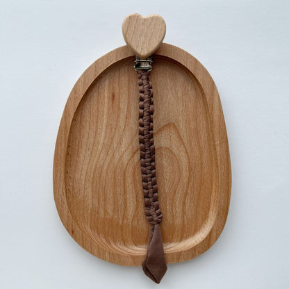 Geflochtener Baumwolle Schnullerleine mit Holzstern Sicherheitsklammer