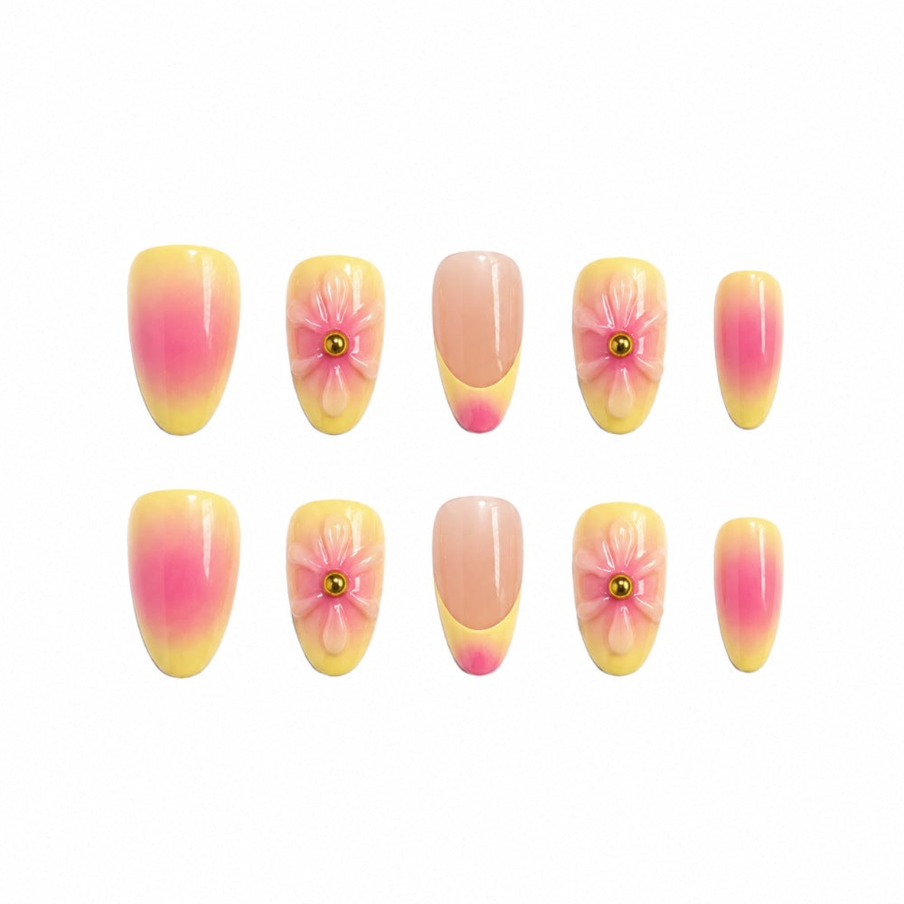 Künstlerisches Floral Press-On Nagelset Brehn 1787395270