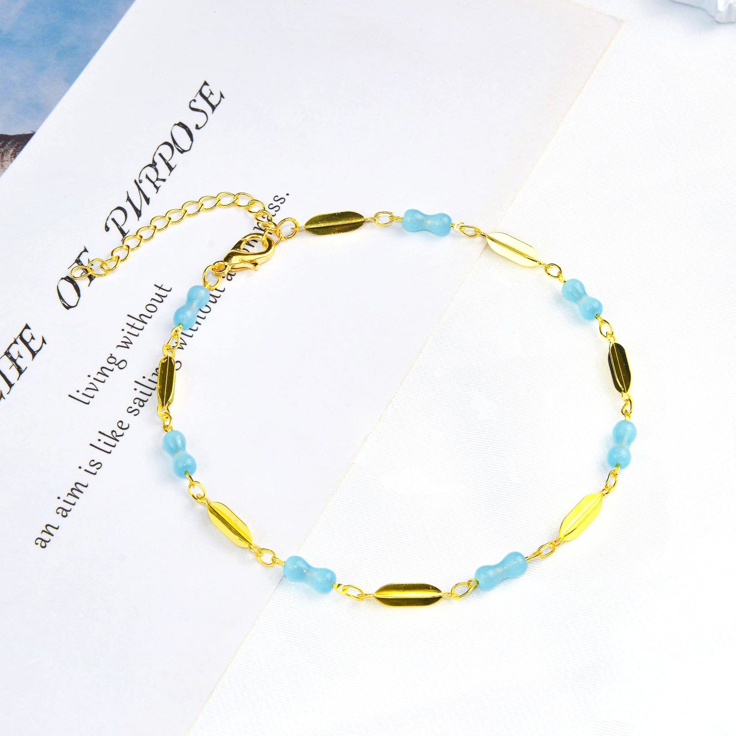 Elegante Edelstein Fußkette Brehn