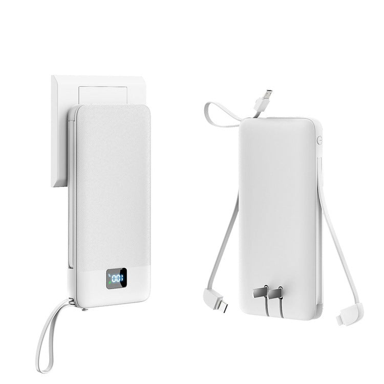 Slim Hochleistungs tragbare Powerbank mit integrierten Ladekabeln und digitalem LED-Display Brehn