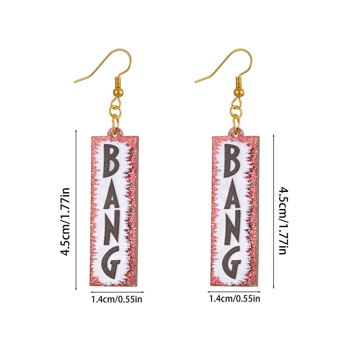 Skurrile, von Wörtern inspirierte Dangle Ohrringe Brehn