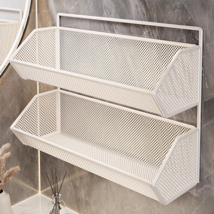 Wandmontierter Mesh-Badezimmer-Organizer-Regal
