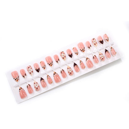 Künstlerisches Blumendesign Press-On Nagelkunst-Set mit Marienkäferdesign Brehn