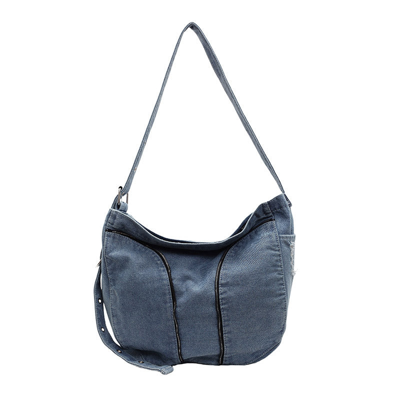 Modische Denim Schultertasche Brehn
