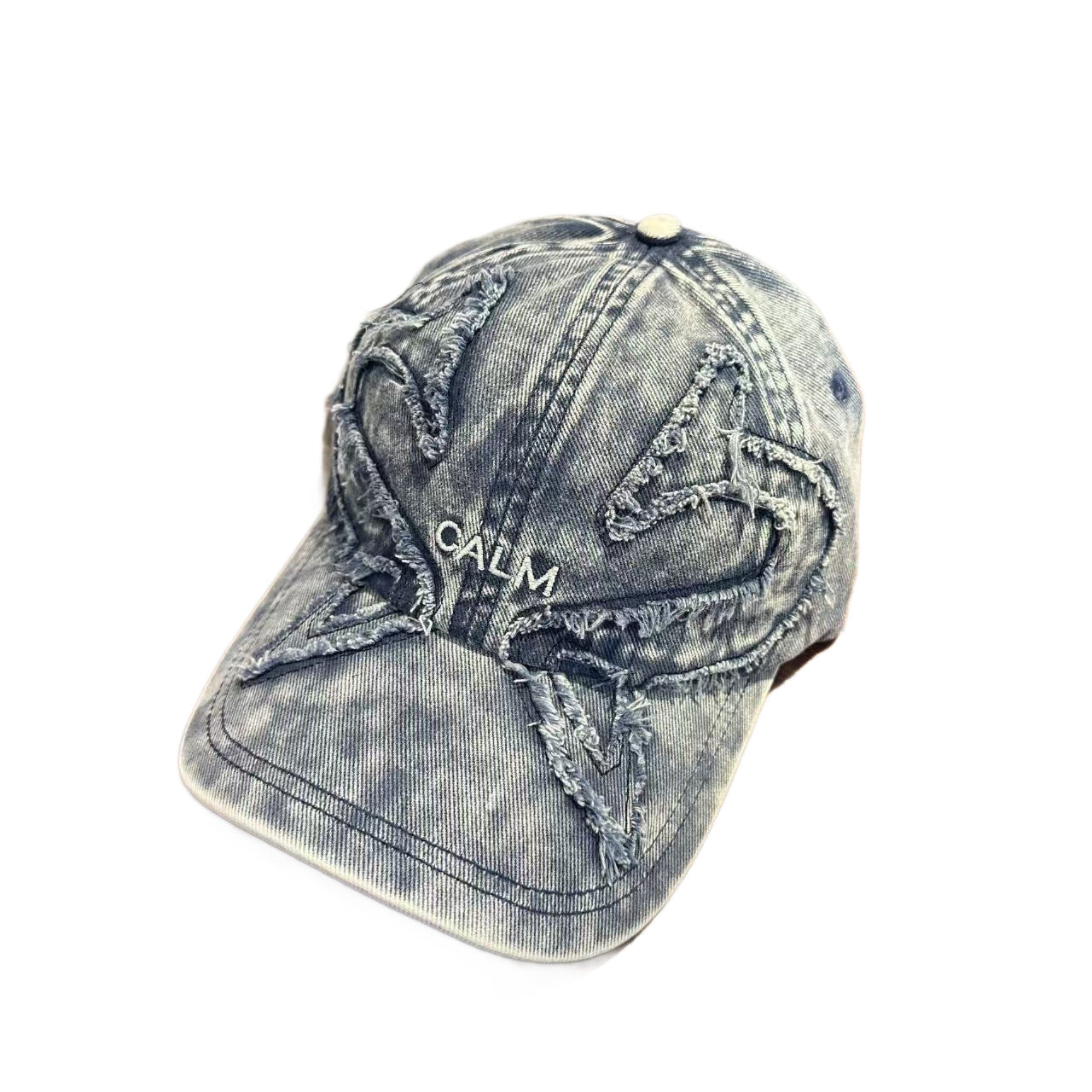 Unisex Distressed Denim Bestickte Kappe Brehn