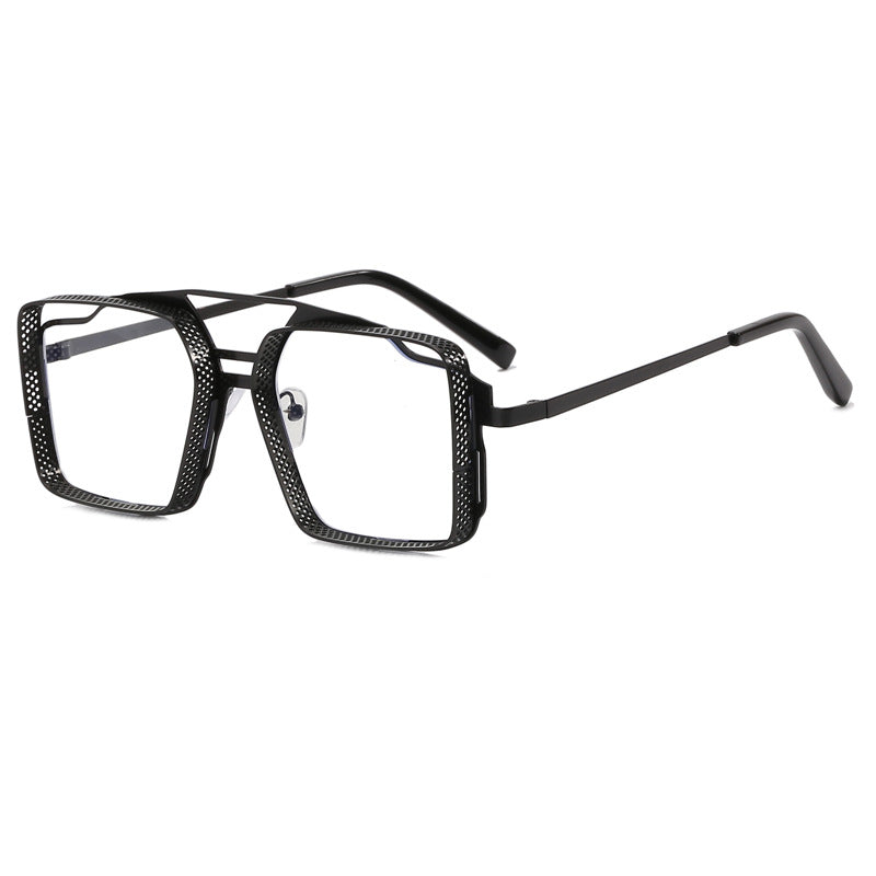 Damen quadratische Brille mit perforiertem, modernem Rahmen Brehn