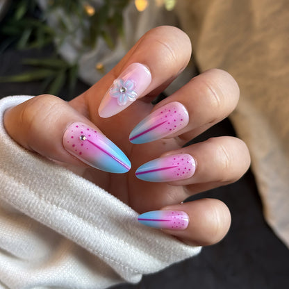 Künstlerische Floral-Beschmückte Press-On Nagelkollektion Brehn