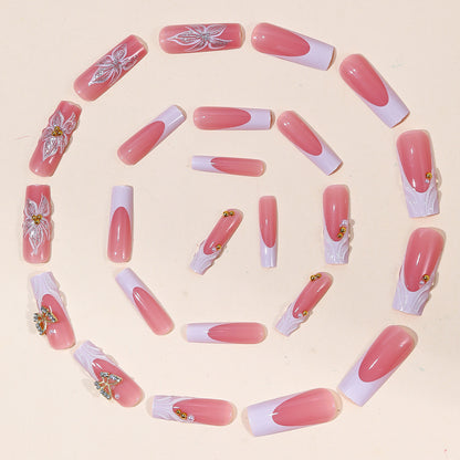 Elegante Blumen Nagelkunst Verlängerungen Brehn