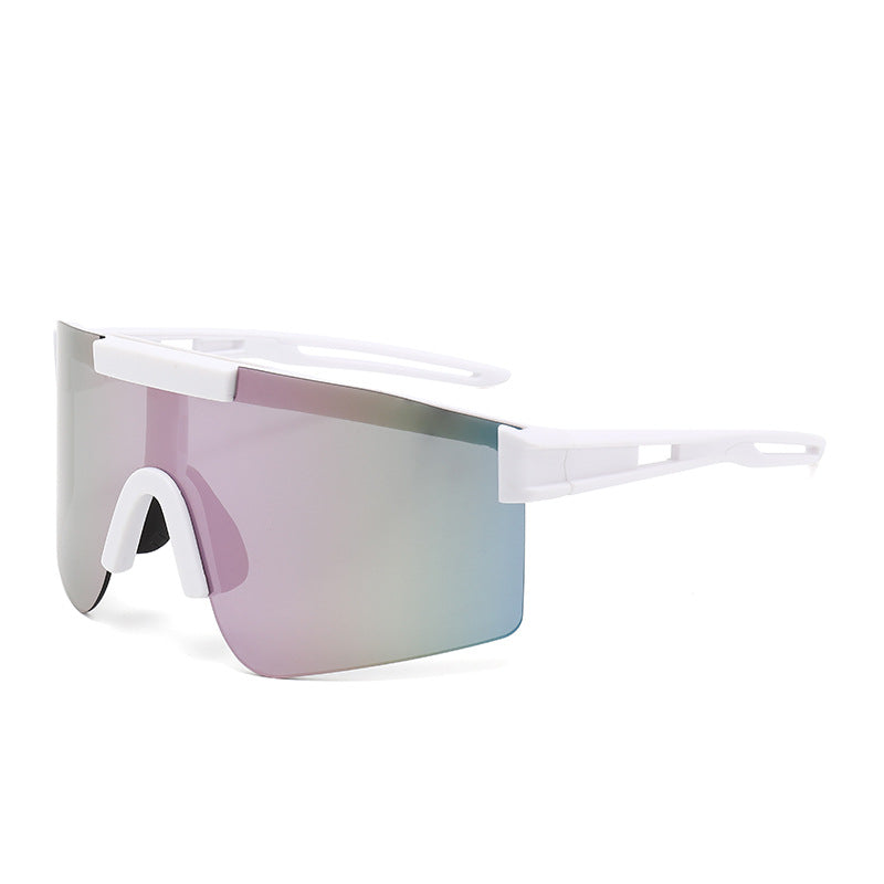 Unisex Sportive Oversized Shield Sonnenbrille Brehn