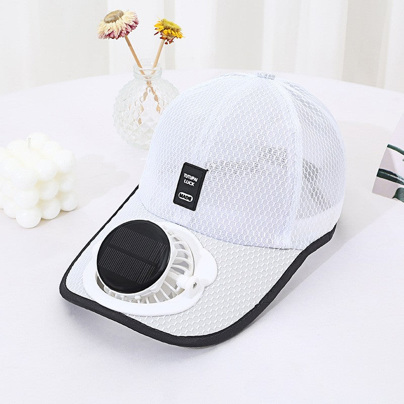 Solarbetriebenes Fan-Cap mit integriertem Ventilator und atmungsaktivem Mesh Brehn