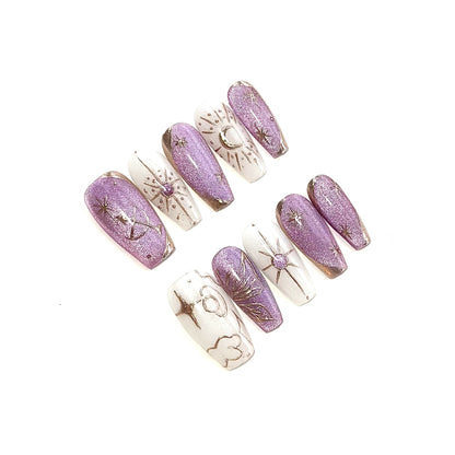 Himmels-inspirierte Press-On Nagelkunst Set