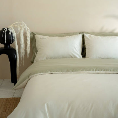 Luxus Baumwollsatin Bettbezugset mit Kontrastsaum