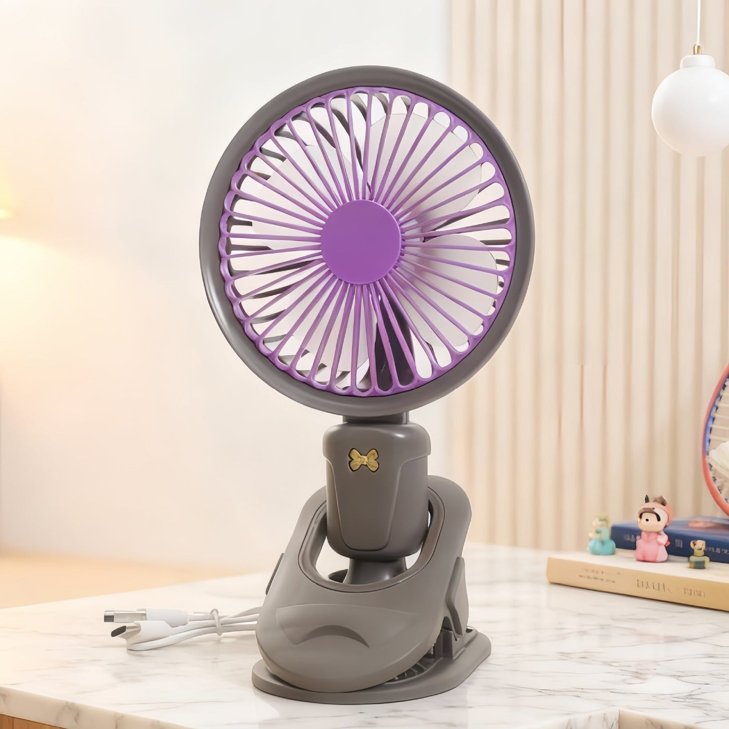 Tragbarer USB Tischventilator für Frauen mit flexiblem Klemm-System Brehn