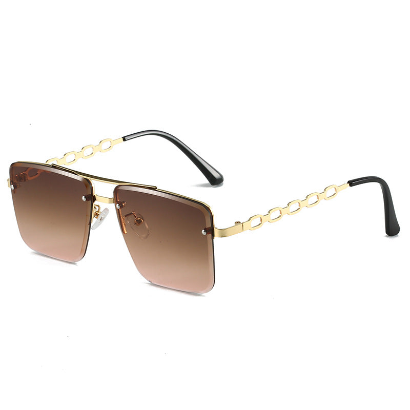 Damen Quadratische Sonnenbrille mit eleganter Kettenstruktur Brehn