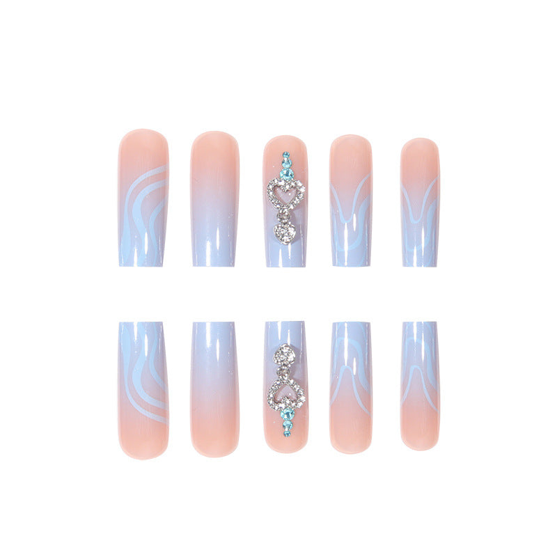 Elegant gestaltete grafische abstrakte Nagelkunstverlängerungen Brehn