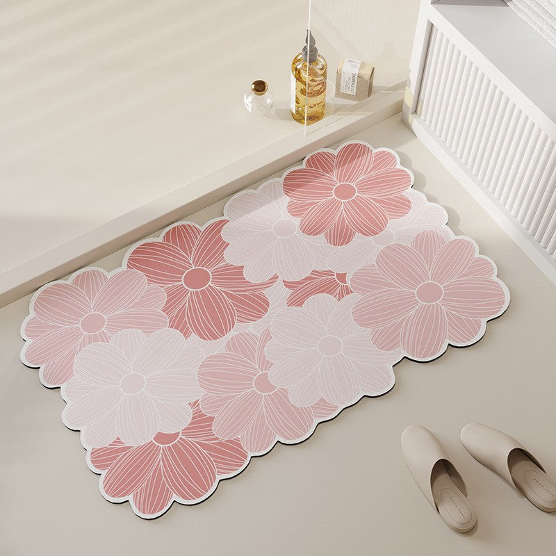 Dekorativer Floral-Muster-Badmatte