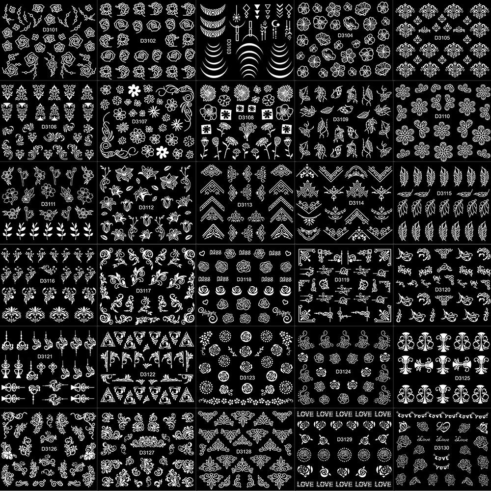 Kreative Nagelkunst Aufkleber Sammlung