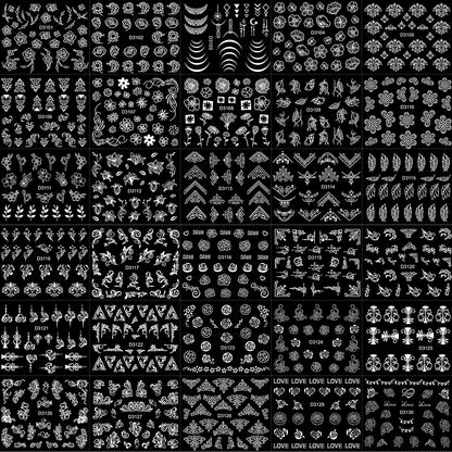 Kreative Nagelkunst Aufkleber Sammlung