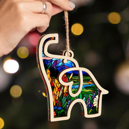 Künstlerisches Holz-Elefant Ornament