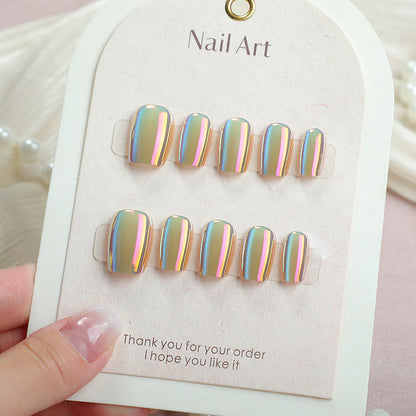 Iridescent Glänzendes Press-On Nagelset