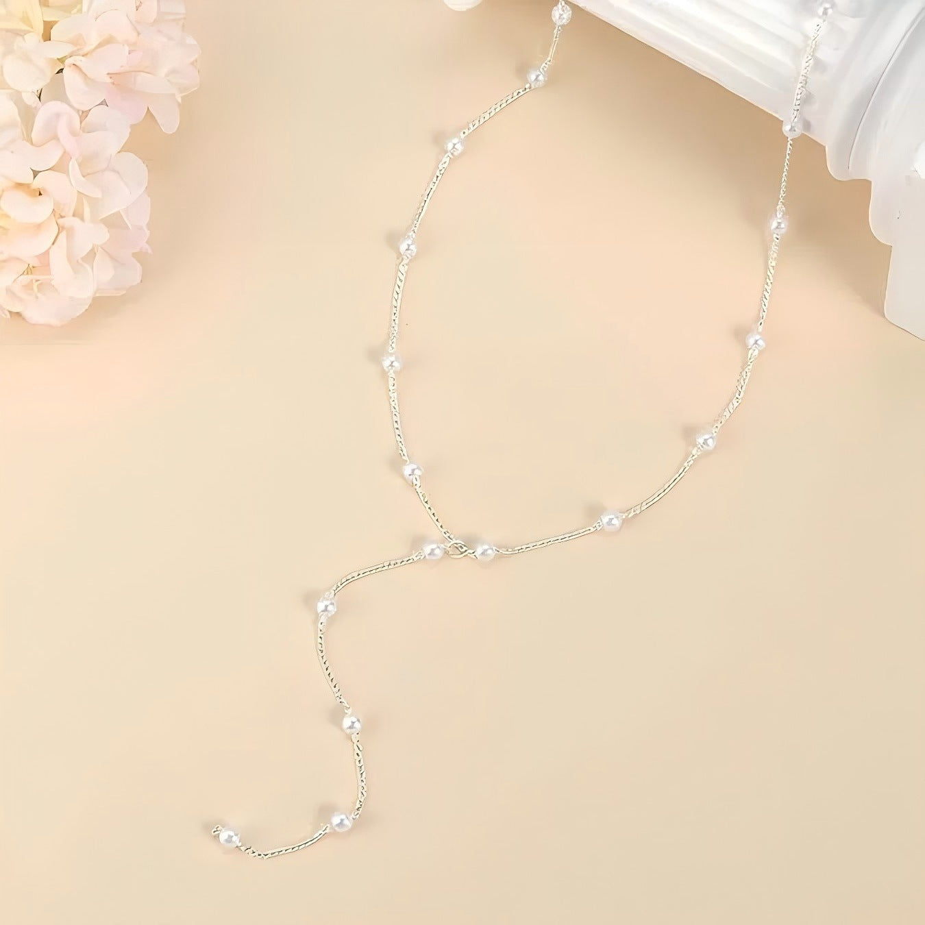 Elegante Perlen-Lariat-Halskette Brehn