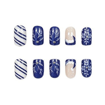 Künstlerische winterliche Acryl-Nagelkunstverzierungen Brehn