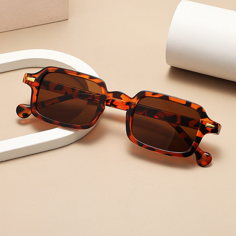 Damen geometrische Sonnenbrille mit trendigem Animal-Print Brehn