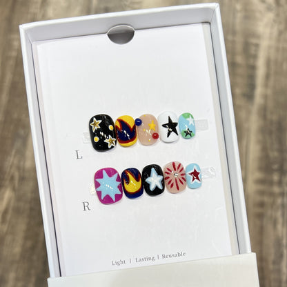 Cosmic-Themen Press-On Nagelkunst Set Brehn