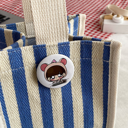 Gestreifter Canvas-Shopper