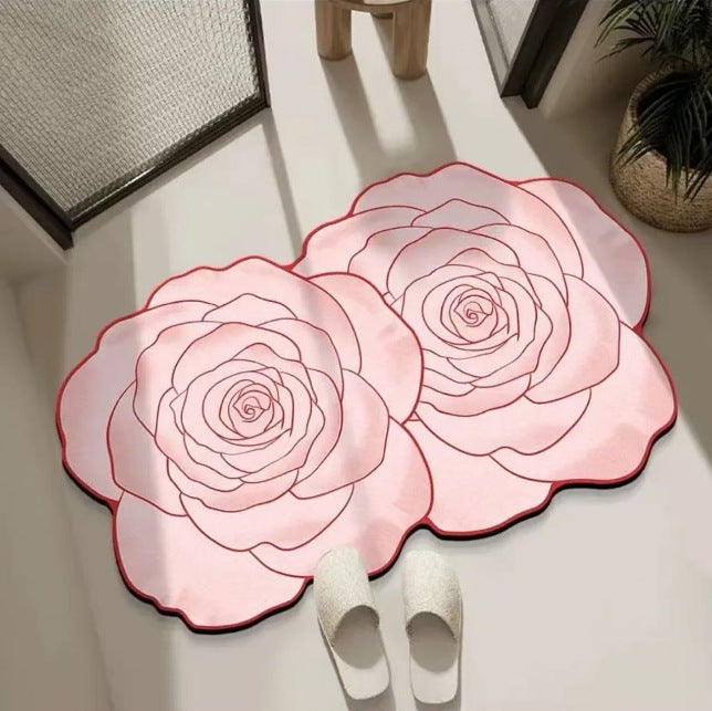 Floral Design Badezimmerteppich Brehn
