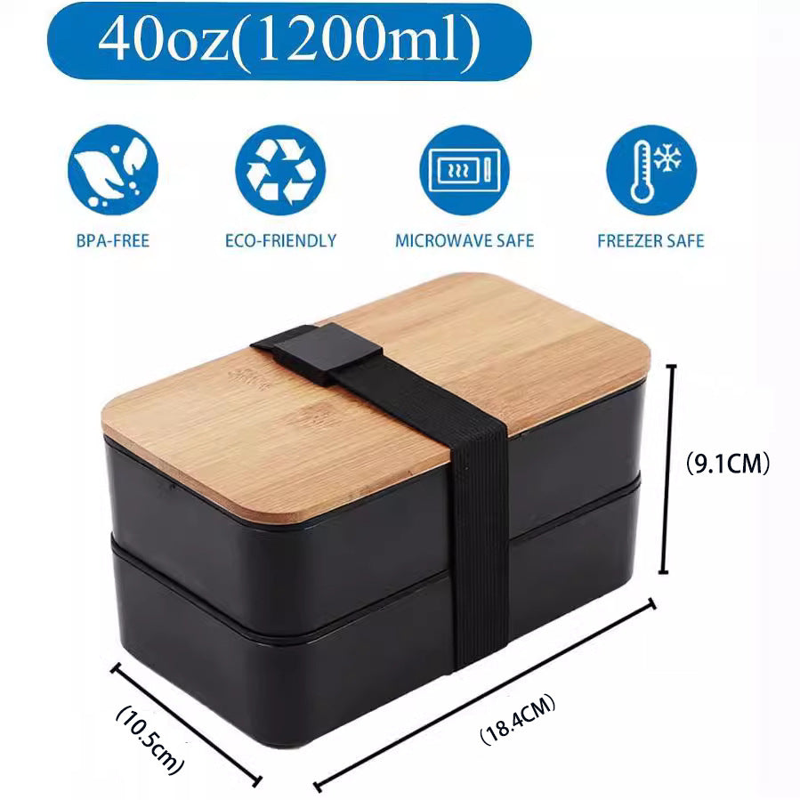 Umweltfreundliche doppellagige Bento-Lunchbox