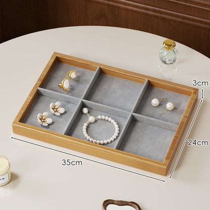 Zwölf-Fächer Bambus Schmuck Organizer Tray