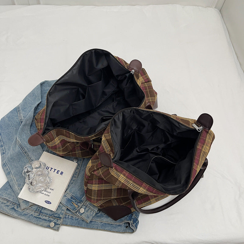 Kariert Strukturierter Wochenend-Duffle-Bag Brehn