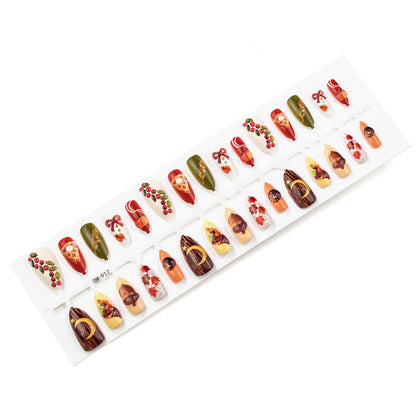 Festliches herbstliches Press-On-Nagelkunst-Set Brehn