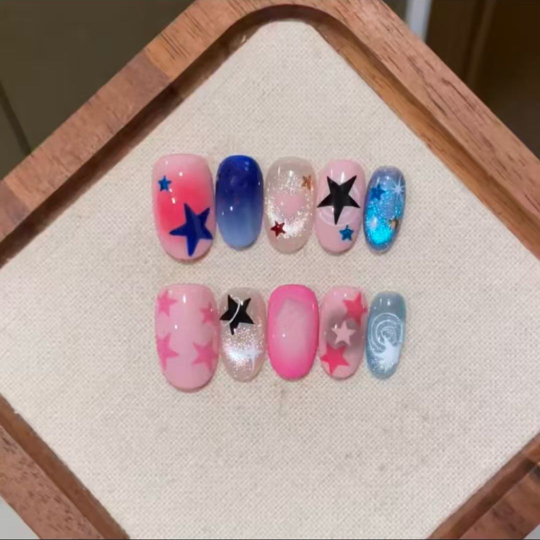 Verspielt Hase-Themen Press-On Nagelkunst Set Brehn