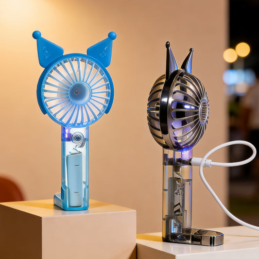 Damen tragbarer Mini Handventilator im niedlichen Hasen-Design Brehn