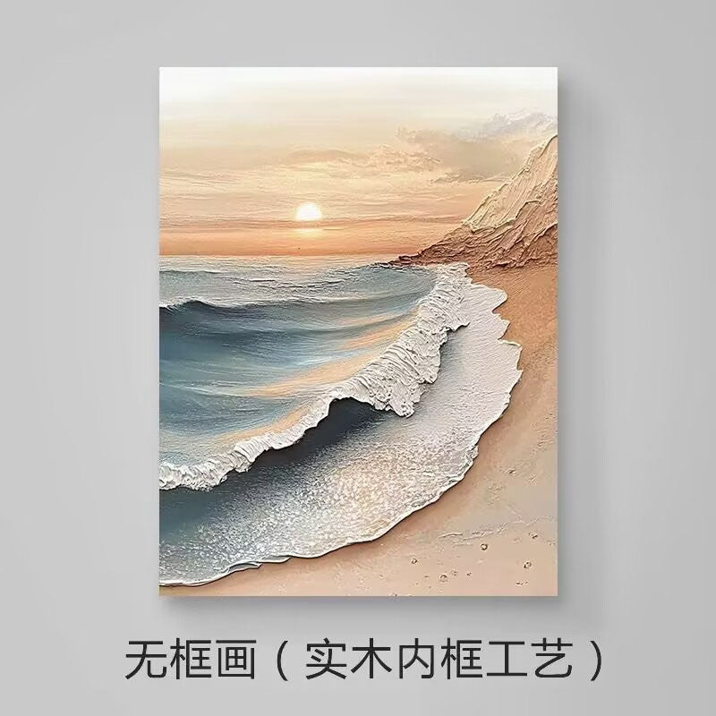 3D Texturiertes Küstenwellen-Leinwandkunstwerk